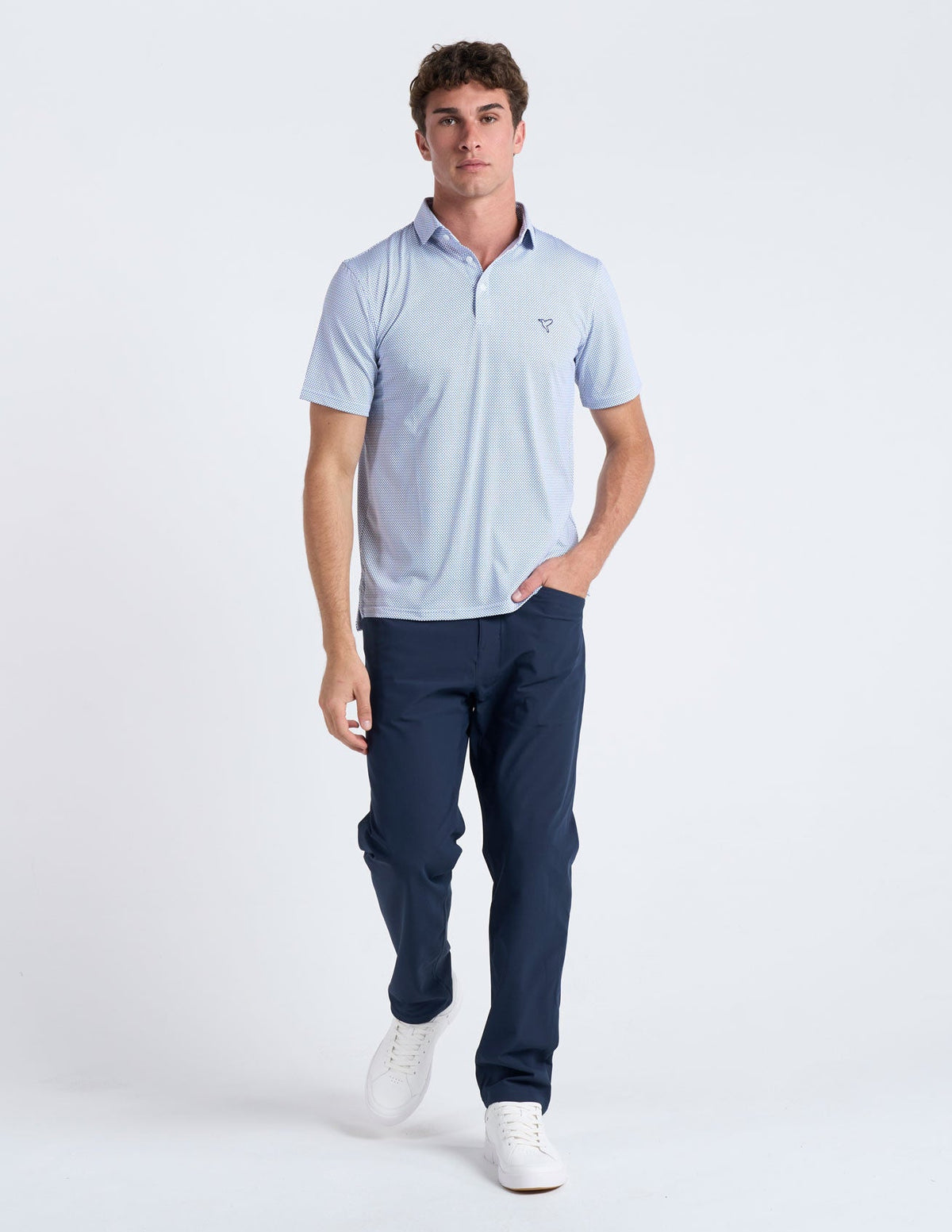 NoFlop Golf Polo - Blue Bowtie (The Texas Wedge Enthusiast)